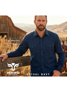 CAMISA RODEO CO. CABALLERO LISA BROCHE PRESION AC108L A