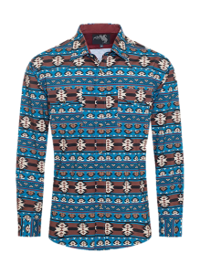 CAMISA RODEO CO. CABALLERO PS110L AZ CA